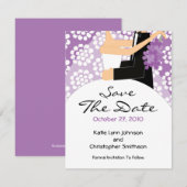 Trendy Bride & Groom Save the Date Einladung (Vorne/Hinten)