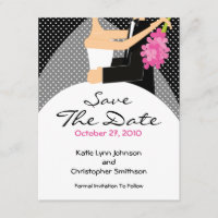 Trendy Bride & Groom Save the Date Einladung