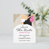 Trendy Bride & Groom Save the Date Einladung (Stehend Vorderseite)