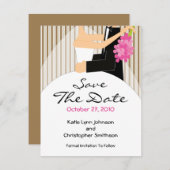 Trendy Bride & Groom Save the Date Einladung (Vorne/Hinten)