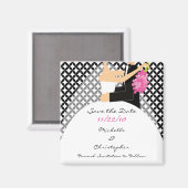 Trendy Bride & Groom speichern das Date Magnet (Vorderseite/Rückseite)