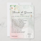 Trendy Bride & Groom Trivia Wedding Game Einladung (Vorderseite)