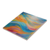 Trendy Bright Abstrakt Blue Gelb Pattern Fliese (Seite)