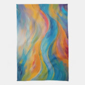 Trendy Bright Abstrakt Blue Gelb Pattern Geschirrtuch (Vertikal)