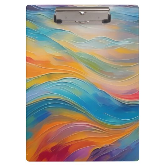 Trendy Bright Abstrakt Blue Gelb Pattern Klemmbrett (Vorderseite)