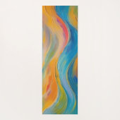Trendy Bright Abstrakt Blue Gelb Pattern Yogamatte (Rückseite)