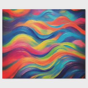 Trendy Bright Blue Gelb Abstrakt Pattern Geschenkpapier