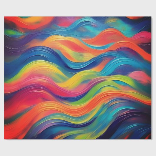 Trendy Bright Blue Gelb Abstrakt Pattern Geschenkpapier (Flach)