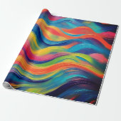 Trendy Bright Blue Gelb Abstrakt Pattern Geschenkpapier (Ungerollt)