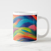 Trendy Bright Blue Gelb Abstrakt Pattern Jumbo-Tasse (Rechts)