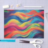 Trendy Bright Blue Gelb Abstrakt Pattern Seidenpapier (Handwerk)