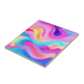 Trendy Bright Blue Pink Gelb Abstraktes Muster Fliese (Seite)