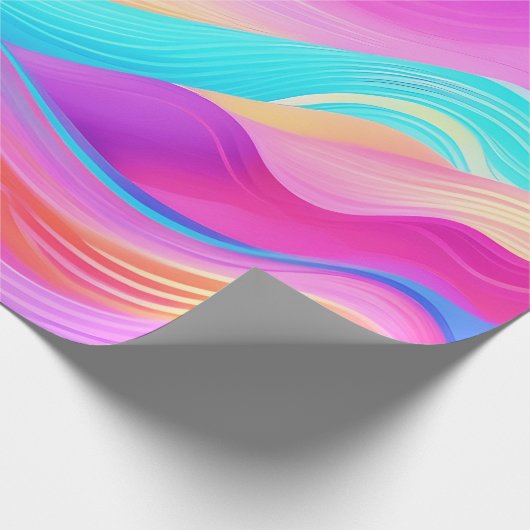 Trendy Bright Blue Pink Gelb Abstraktes Muster Geschenkpapier (Ecke)