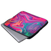 Trendy Bright Blue Pink Green Abstrakt Pattern Laptopschutzhülle (Vorne Knopf)