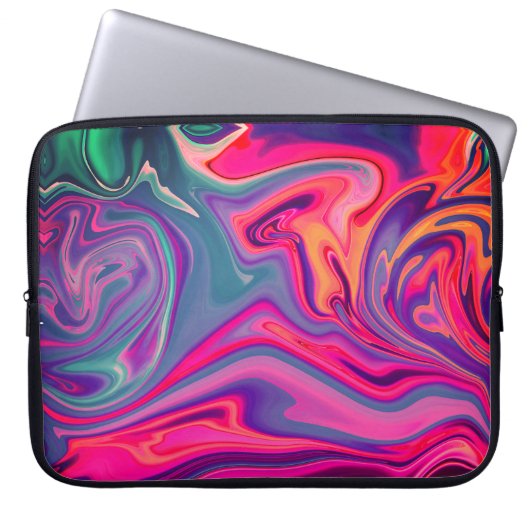 Trendy Bright Blue Pink Green Abstrakt Pattern Laptopschutzhülle (Vorderseite)