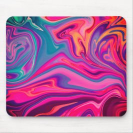Trendy Bright Blue Pink Green Abstrakt Pattern Mousepad