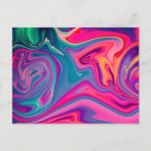 Trendy Bright Blue Pink Green Abstrakt Pattern Postkarte (Vorderseite)