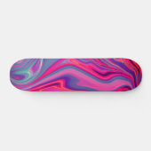 Trendy Bright Blue Pink Green Abstrakt Pattern Skateboard (Horizontal)