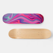 Trendy Bright Blue Pink Green Abstrakt Pattern Skateboard (Horizontal)