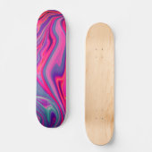 Trendy Bright Blue Pink Green Abstrakt Pattern Skateboard (Vorderseite)