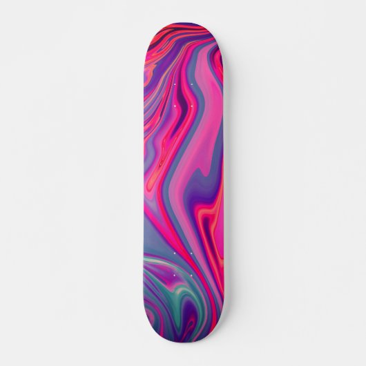 Trendy Bright Blue Pink Green Abstrakt Pattern Skateboard (Vorne)