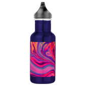Trendy Bright Blue Pink Green Abstraktes Muster Edelstahlflasche (Rechts)