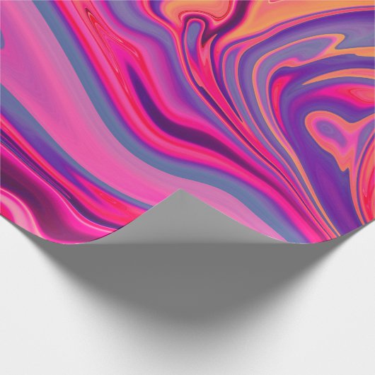 Trendy Bright Blue Pink Green Abstraktes Muster Geschenkpapier (Ecke)