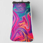 Trendy Bright Blue Pink Green Abstraktes Muster Golf Headcover (Rotieren 90)