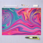 Trendy Bright Blue Pink Green Abstraktes Muster Seidenpapier (Handwerk)