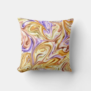 Trendy Bright Gold Lila Waves Abstraktes Muster Kissen