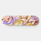 Trendy Bright Gold Lila Waves Abstraktes Muster Skateboard (Horizontal)