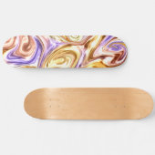 Trendy Bright Gold Lila Waves Abstraktes Muster Skateboard (Horizontal)