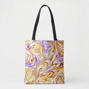 Trendy Bright Gold Lila Waves Abstraktes Muster Tasche