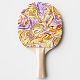Trendy Bright Gold Lila Waves Abstraktes Muster Tischtennis Schläger