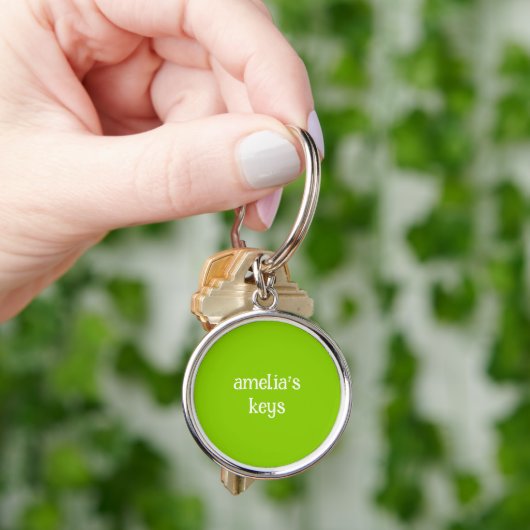 Trendy Bright Green Personalisiert Schlüsselanhänger (Hand)