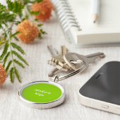 Trendy Bright Green Personalisiert Schlüsselanhänger (Seite)