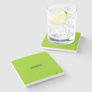 Trendy Bright Green Personalisiert Steinuntersetzer