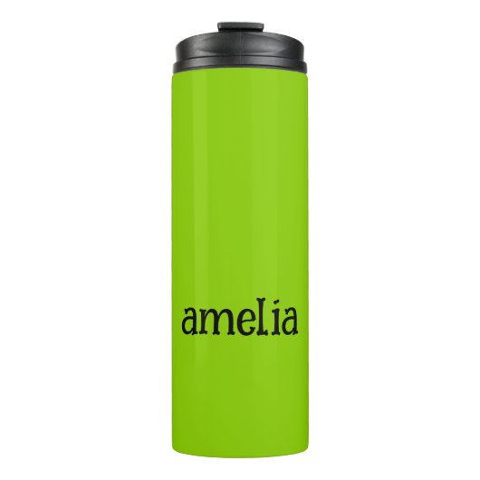 Trendy Bright Green Personalisiert Thermosbecher (Vorderseite)