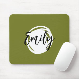 Trendy Bright Monogram farbenfrohe Grünschrift Mousepad