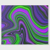 Trendy Bright Neon Lila Green Abstrakt Pattern Geschenkpapier (Flach)