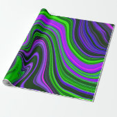 Trendy Bright Neon Lila Green Abstrakt Pattern Geschenkpapier (Ungerollt)