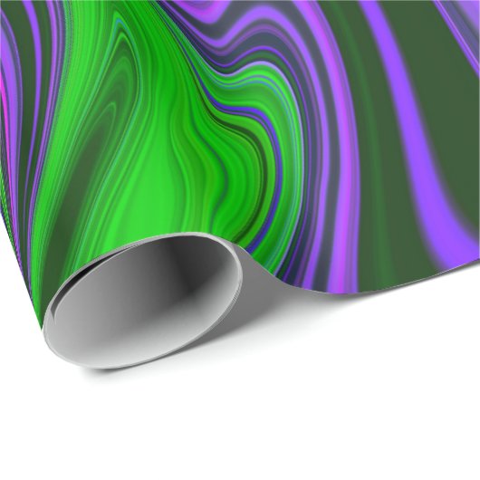 Trendy Bright Neon Lila Green Abstrakt Pattern Geschenkpapier (Rolleneckpunkt)
