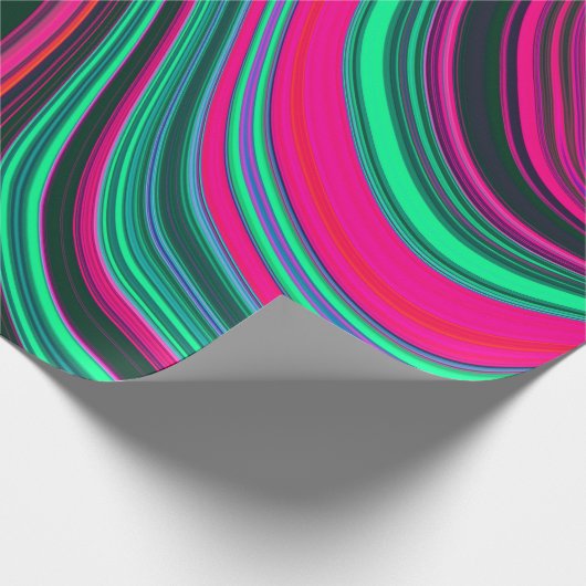Trendy Bright Neon Pink Green Abstrakt Pattern Geschenkpapier (Ecke)