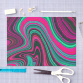 Trendy Bright Neon Pink Green Abstrakt Pattern Seidenpapier (Handwerk)