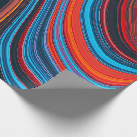 Trendy Bright Orange Abstraktes Muster Geschenkpapier (Ecke)