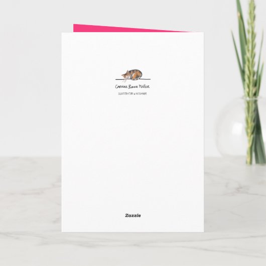 Trendy Bright Pink Bridal Shower Dankeskarte (Rückseite)