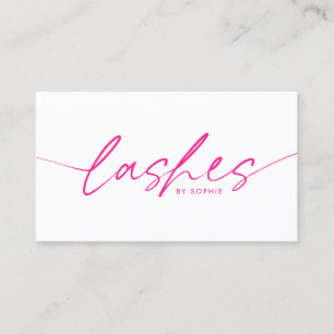 Trendy Bright Pink Eyelash Extensions Lashes Visitenkarte