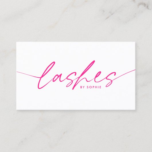Trendy Bright Pink Eyelash Extensions Lashes Visitenkarte (Vorderseite)