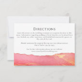 Trendy Bright Pink Wedding Information Card RSVP Karte (Rückseite)