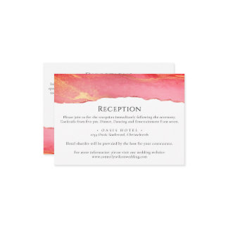 Trendy Bright Pink Wedding Information Card RSVP Karte